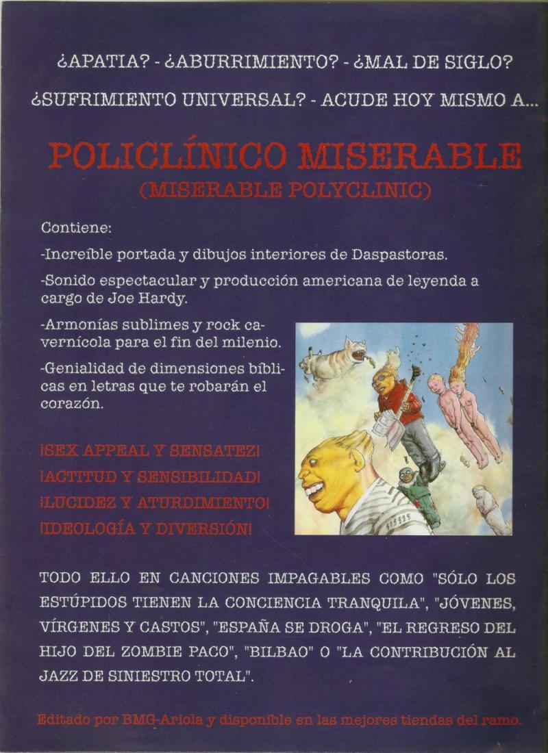 Contraportada folleto promoción "Policlínico Miserable"